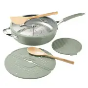 NEW Tramontina Ceramic Nonstick All In One Plus Pan 7 Piece Set Green Avocado