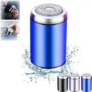Enspiracle Mini Shaver, Sopami Mini Shaver, Capsule Razor, Unisex Mini Portable Electric Shaver, USB Rechargeable Waterproof Pocket Size Electric Beard Razor Trimmer (Blue)