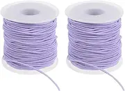 uxcell Elastic String for Bracelet 164 Ft/50 Meter Length 1.5 mm Dia, 2 Roll Sturdy Stretchy String Cord for Jewelry Making Necklace Beading Craft DIY, Light Purple