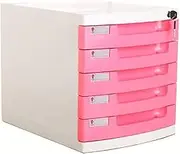 VUCICA File Storage Cabinet - Drawers Desk Storage Unit Organizer Lockable File Cabinet Box for Office (Color : Pink)