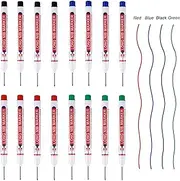 16Pcs Deep Hole Marker Pens,20mm Long Head Deep Hole Marker Carpenters Pen,Multi-Function Scriber Tool with Oblique Tip and Bullet Tip for Carpenter Woodworking,marking hard-to-reach places(4 Color)