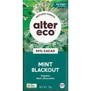 Alter Eco Chocolate Organic Dark Mint Blackout 75g (Pack of 12)