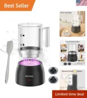 Detachable Milk Frother and Steamer, 17oz Electric Milk Warmer 4-in-1 Hot/Col...