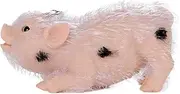 JWQFBC Silicone Pig, Black Dotted Pig, Adorable Soft Lifelike Animal Pig Doll, Miniature Reborn Pig Toy for Ornament, Small Polka dot