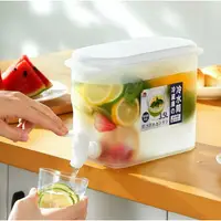在飛比找松果購物優惠-按壓式龍頭冷水壺3.5L 涼水壺 冰水壺 茶壺 冰箱水壺 冷