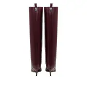 [The Attico] The Attico 65mm Lea Pointed-toe Leather Boots 36 IT RED