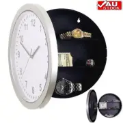 10" Wall Clock Safe Analog Timepiece with Hidden Shelf Storage for Secret Items