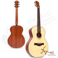 在飛比找PChome24h購物優惠-Amari 36吋 雲杉木面板旅行吉他-原木色(mini) 