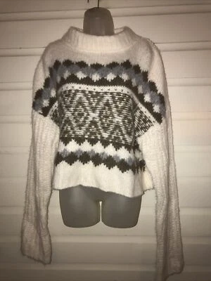 NWT Free People wool/alpaca blend long sleeve pullover sweater size M