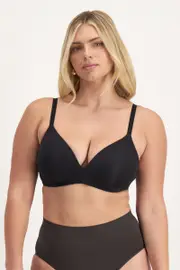 [Bonds] Bonds Women's Bases Wirefree Scoop Bra in Black Size: 10 D 10 D Black