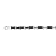 Stainless Steel Black And Silver Hinged 21cm Bracelet
