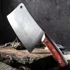 Butcher Knife Stainless Steel Wood Handle Chef Cleaver Slicing Bone Chopping Cut