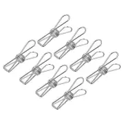 Tablecloth Clips, 70mm Carbon Steel Clamps for Fix Table Cloth, Silver 8 Pcs
