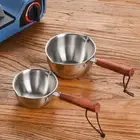 Cooker Mini Wooden Handle Chocolate Oil Poured Pot Frying Pan Cookware Saucepan