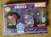 Funko POP Tees Marvel Exclusive Art Series T-Shirt + Bobble-Head Captain America