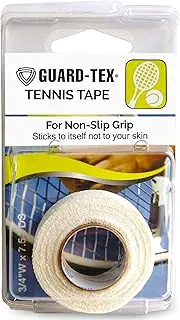 Gauztex® Athletic Tape - Tennis - Self-Adhesive Breathable Gauze - Flexible, Sweatproof Non-Slip Grip (1 Roll), ¾" x 7 ½ yds, White