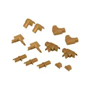D-Line 13 Pieces 16 x 08mm Oak Effect Bends Connectors Endcap Smooth Fit Cable Cover