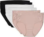 [RUFINA] #338 - Pack of 6 - Women's Full Brief Panties Underwear Silky Soft Comfort High Cut Briefs