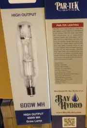 2pc PAR-TEK LIGHTING 600W MH 6500K DIGITAL HIGH OUTPUT Lamp SAVE $$ W/ BAY HYDRO