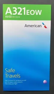 American A321 EOW (USA) Safety Card - 2/22