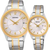 在飛比找momo購物網優惠-【SEIKO 精工】CS 城市情侶手錶 對錶 送行動電源(S