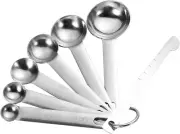 6Pcs Household Stainless Steel Measuring Spoon Set Stainless Steel Tablespoon