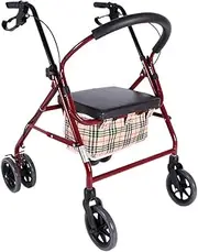 Foldable Walking Mobility Aid, Walker, Rollator, Shopping Trolley with Seat and Handbrake, for Elderly Disability Walkers with Wheels Interesting