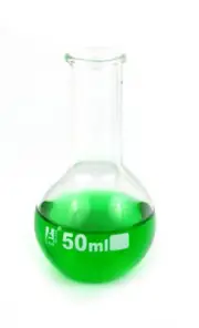 Eisco Labs 50ml Flat Bottom Florence Boling Flask - Borosilicate Glass