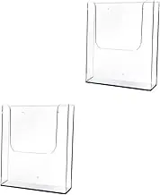 STOBOK 2pcs Folders Plastic Magazine Holder Standing Easels for Display Booklet Display Stand Brochures Holders Desk Pamphlets Manager Standup Desk Wall File Holder Organizer A4 Pocket