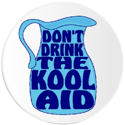 Don't Drink The Kool Aid - 10 Pack Circle Stickers 3 Inch - Electric Acid Wolfe