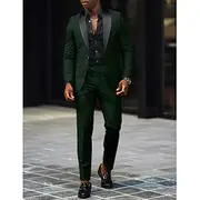 Black Pink Red Men's Suits Wedding Tuxedos Suits Burgundy Solid Colored 2 Piece Fashion Daily Formal Tailored Fit Single Breasted One-button