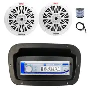 Dual Marine Receiver,Spa Bezel,Adapter, Antenna,Wire, 2x 8'' 300W White Speakers