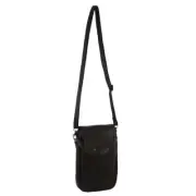 Pierre Cardin Leather Embossed Woven Ladies Wallet Bag in Black