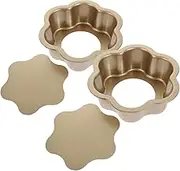 Amosfun Flower Shaped Cake Tin Set 8inch Baking Pans Mousse Molds Non-Stick Cake Baking Pans for Birthday