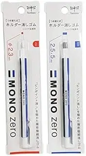 Tombow Mono Zero Eraser, Round and Square tip, Assorted, 2pcs Pack