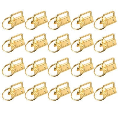 40Pcs 26mm Key Fob Hardware with Keychain Ring for Webbing, Dark Golden
