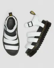 Dr. Martens Women’s Blaire White Hydro Leather Platform Sandals Size US 9 NEW