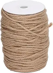 Jute Twine, 4MM Jute Rope, 3 Strand Rope 100m Decoration Hemp Jute Twine String for Artworks Gardening Decorating and DIY Crafting