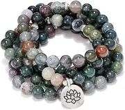 [Self-Discovery Mala] 108 Natural Indian Agate Mala Beads Bracelet for Yoga Meditation