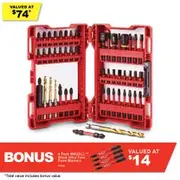 MILWAUKEE Impact Screwdriver Bit & Drill Bit Set - SHOCKWAVE - 50 Piece 48324024