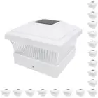 18 White 5 x 5 Solar LED Post Light Deck Cap Fence Landscape Lamp PVC Vinyl Wood