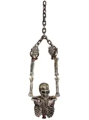 Creepy Hanging Skeleton Torso on Chains Halloween Decoration