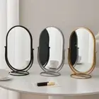 Oval Vanity Mirror Light Luxury Desktop Stand Mirror Makeup Mirror TableTop