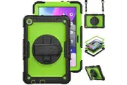 WASSUP Lenovo Tab M10 HD (3rd Gen) 10.1 inch 2022 Case with Screen Protector Hand Strap Stand & Shoulder Strap-Green&Black
