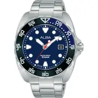 在飛比找PChome24h購物優惠-ALBA雅柏 Noir 藍色錶盤夜光手錶-限量藍造型水鬼鋼帶