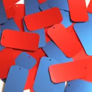Rectangle Sequin 1.5" Red Blue Matte Silk Frost
