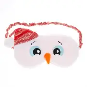Fluffy Snowman Sleep Mask Fuzzy Furry Soft Sleep Aid Plush Sleeping Mask New