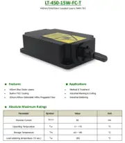Multi Mode Fiber Coupled Laser 450nm 15W Blue Diode Laser Built-in TEC Cooling