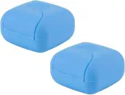 2 PCS Travel Soap Box Waterproof and Leakproof Square Small Soap Dish with Sealed Portable Home Outdoor Supplies (Light Green)