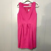 NEW Boden Virtual Pink V-Neck Sleeveless Skater Classic Preppy Mini Dress 8 Long